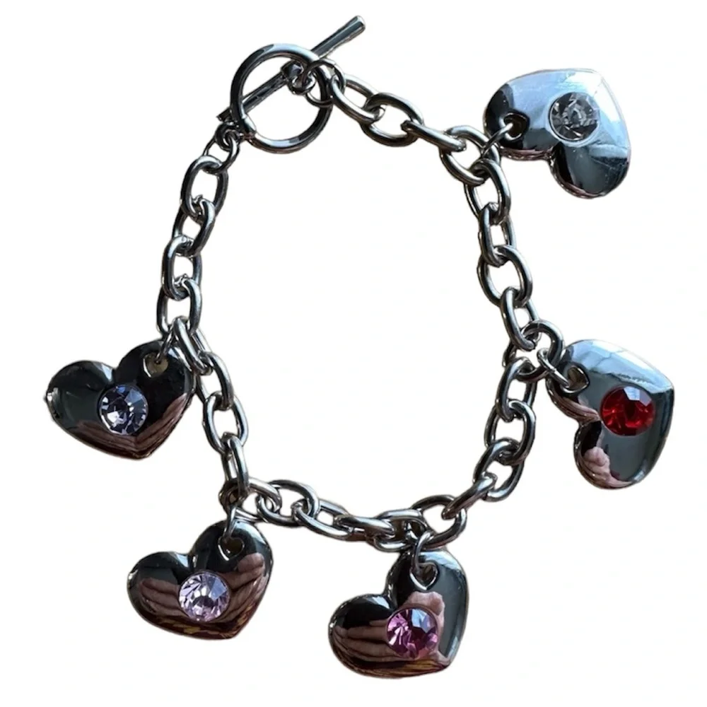 Puffy Heart Love Amore Charm Bracelet